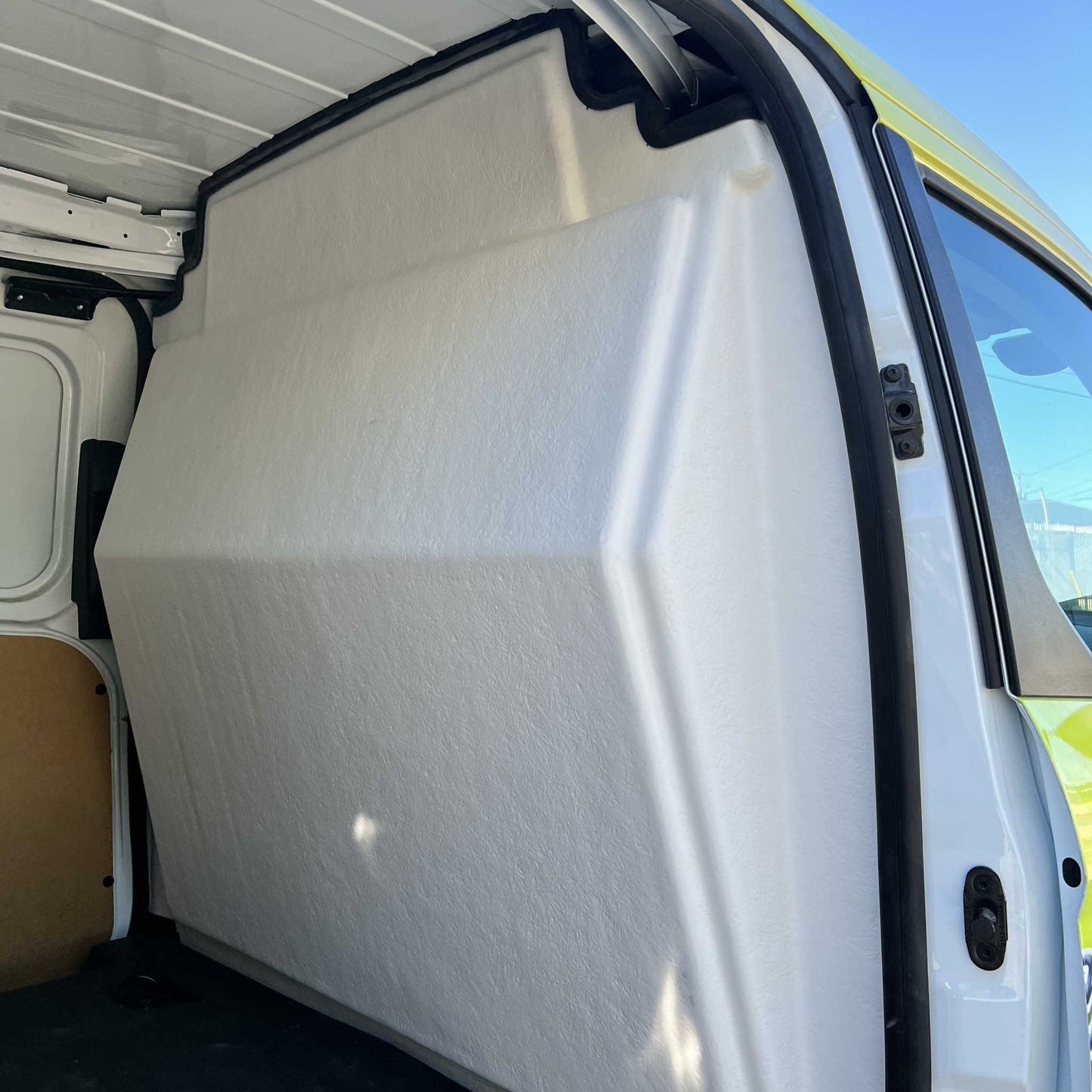 Partition for FORD TRANSIT CONNECT | Composite Safety Bulkhead, Reduces Noise & Improves Climate Control, Impact-Resistant Cargo Barrier, by CORVUM Tek