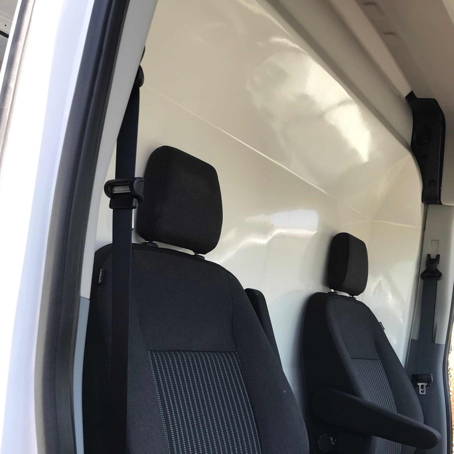 Partition for FORD TRANSIT van 150, 250 and 350 (Low, Medium, & High Roof Models) | Composite Safety Bulkhead, Reduces Noise & Improves Climate Control, Impact-Resistant Cargo Barrier, by CORVUM Tek