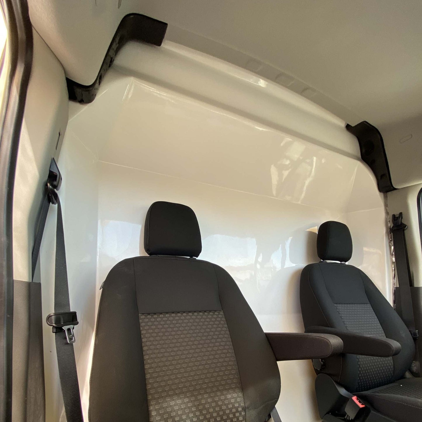 Partition for FORD TRANSIT van 150, 250 and 350 (Low, Medium, & High Roof Models) | Composite Safety Bulkhead, Reduces Noise & Improves Climate Control, Impact-Resistant Cargo Barrier, by CORVUM Tek
