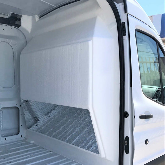Partition for FORD TRANSIT van 150, 250 and 350 (Low, Medium, & High Roof Models) | Composite Safety Bulkhead, Reduces Noise & Improves Climate Control, Impact-Resistant Cargo Barrier, by CORVUM Tek